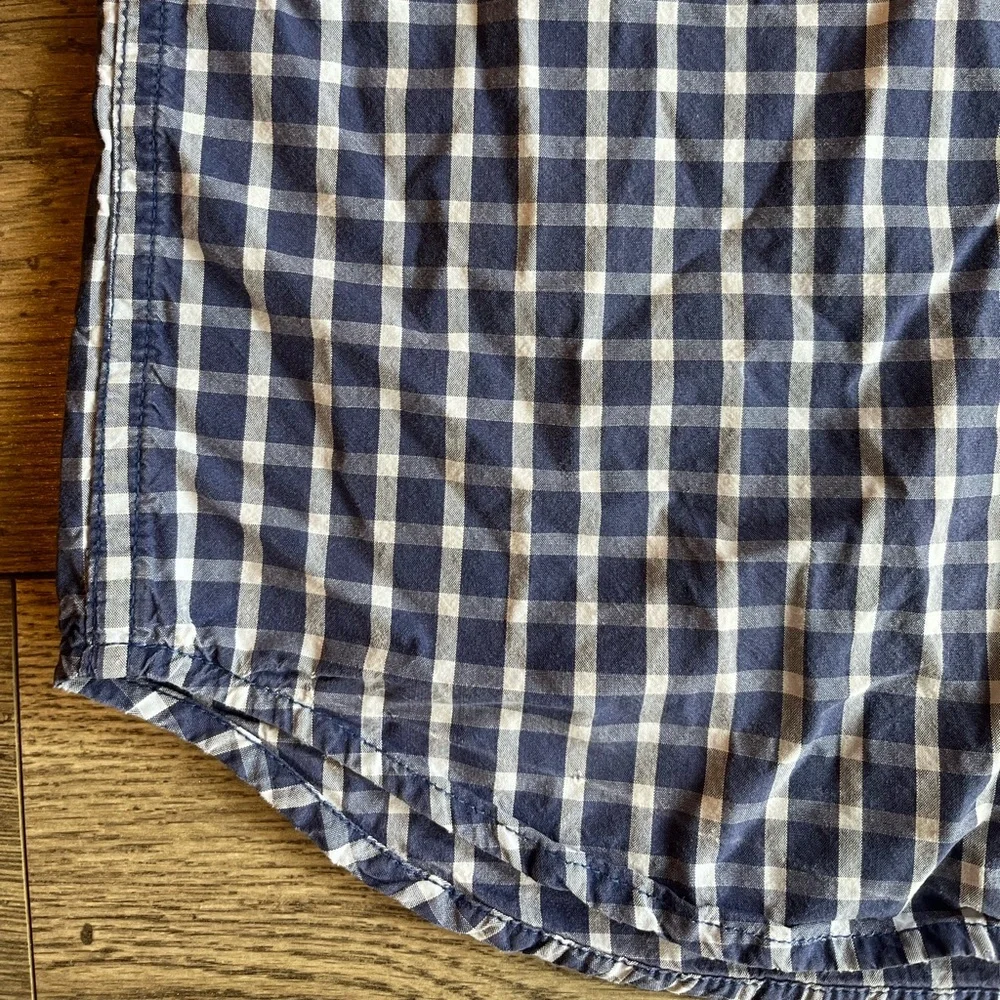 Gap Kids Toddler Boy Long Sleeve Button Down Dress Shirt Blue Plaid Small 6/7
